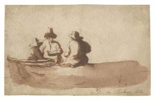 Jan de Bisschop - Three men in a boat