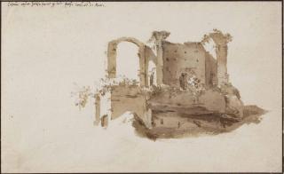 Jan De Bisschop - View of the Temple of Marius, Rome