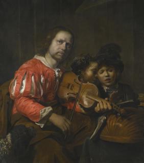 Jan De Bray - A Violin Player Accompanying Two Young Singers