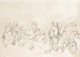 Jan De Groot - Peasants dancing at a village feast