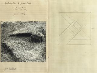 Jan Dibbets - Constructie 2 grasrollen (verlopend perpectief)