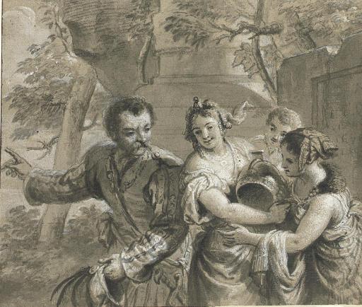 Jan Erasmus Quellinus - A Soldier With Three Young Women Carrying Armour