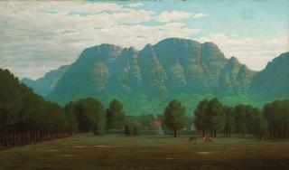 Jan Ernst Abraham Volschenk - Rondebosch Common, Table Mountain beyond
