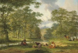 Jan Evert Morel II - A rest at the riverbank