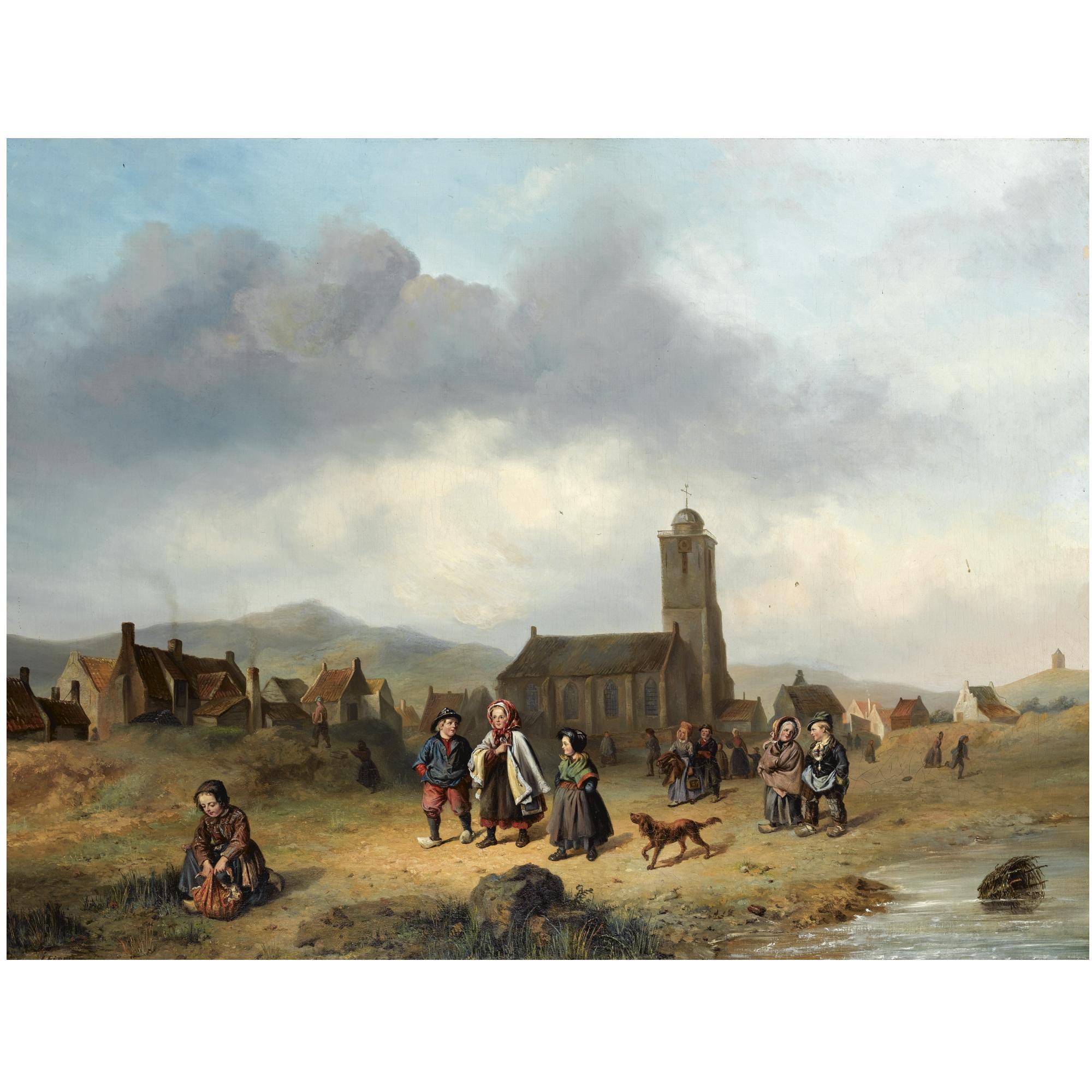 Jan Fabius - Dutch Children In The Dunes, Katwijk