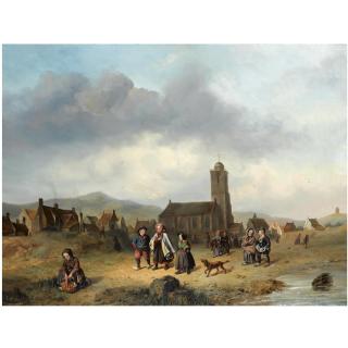 Jan Fabius - Dutch Children In The Dunes, Katwijk