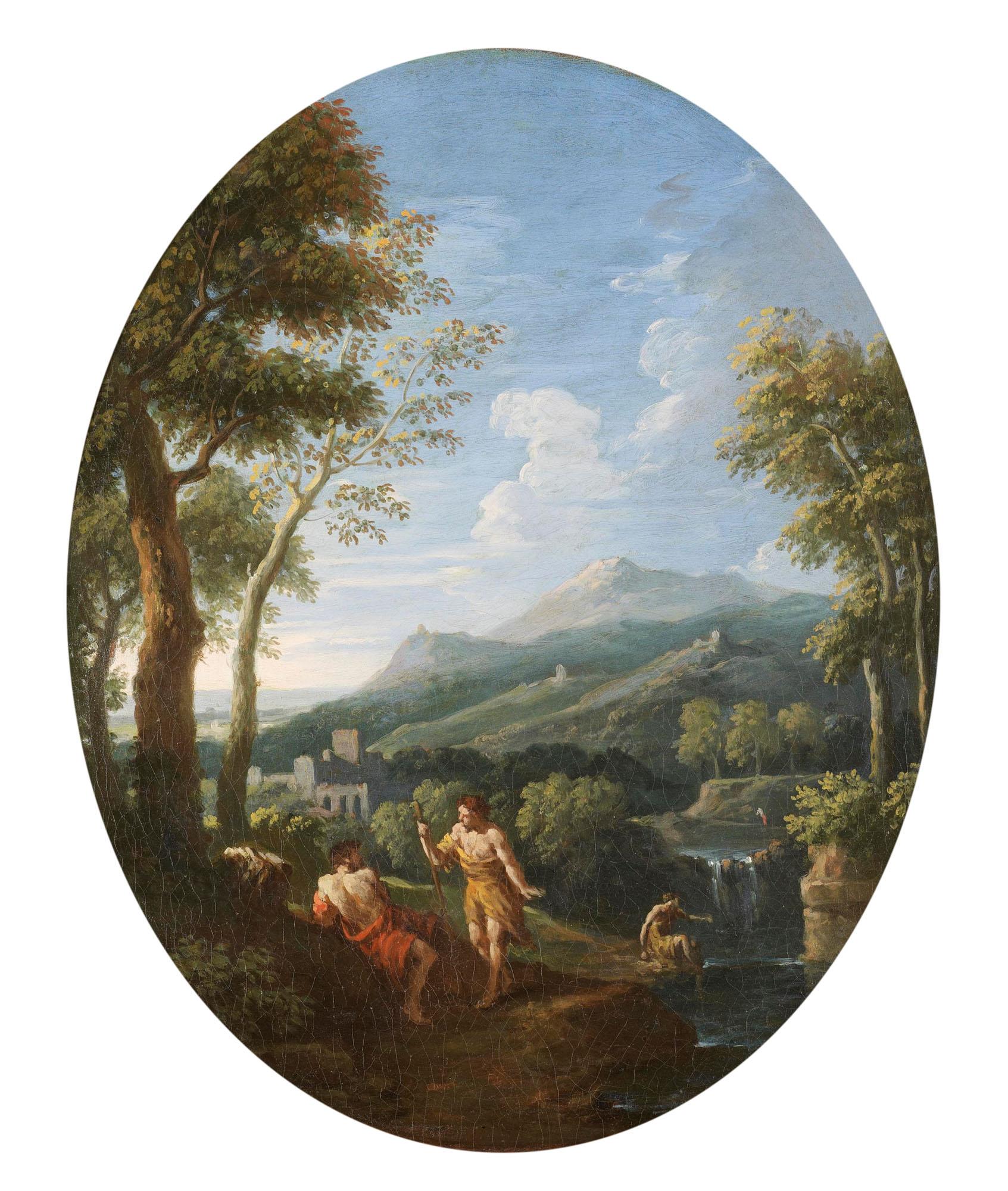 Jan Frans Van Bloemen - An Italianate landscape