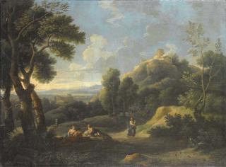 Jan Frans van Bloemen - Paesaggio Con Figure; E Paesaggio Turrito