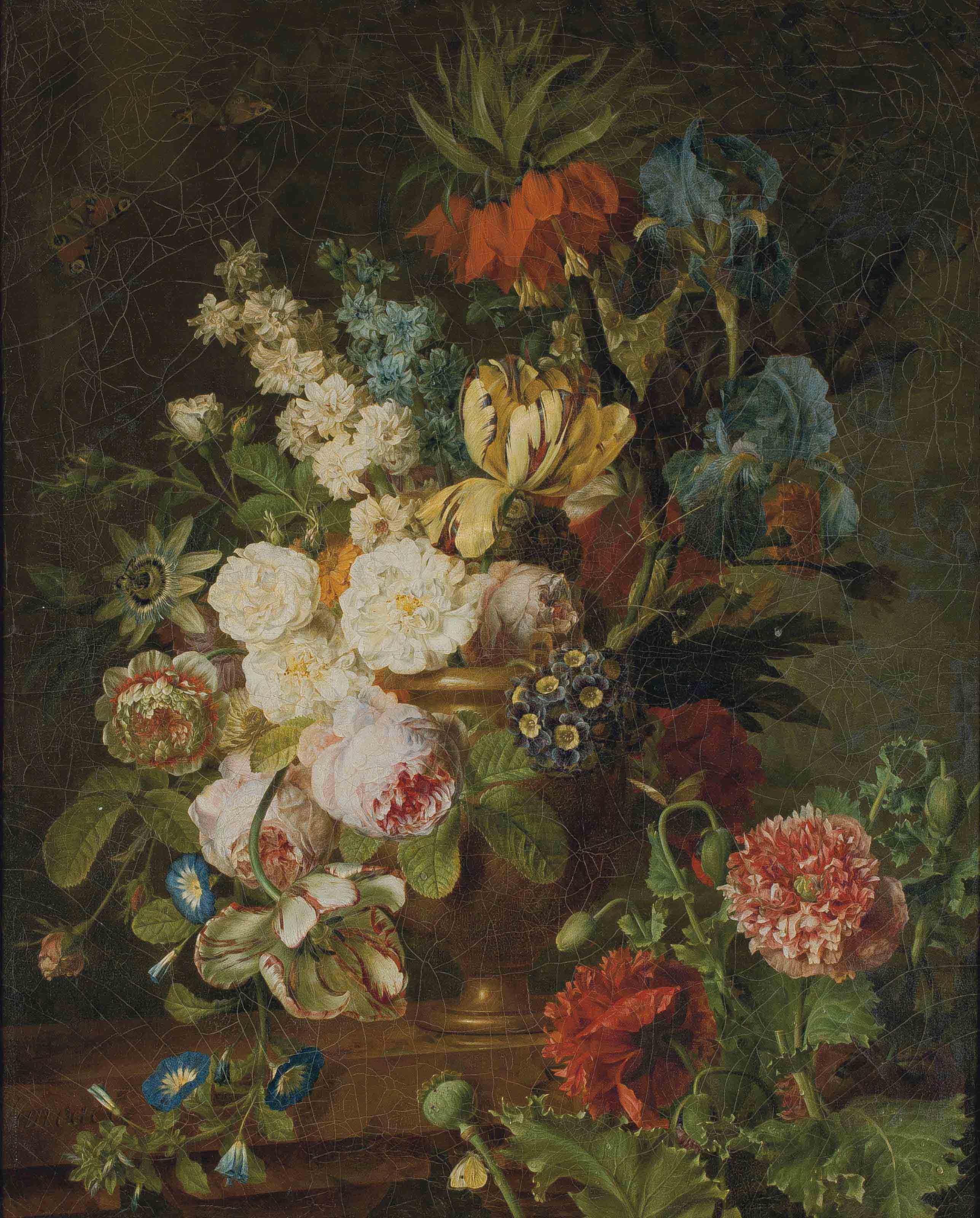 Jan Frans Van Dael - Fleurs dans un vase en métal