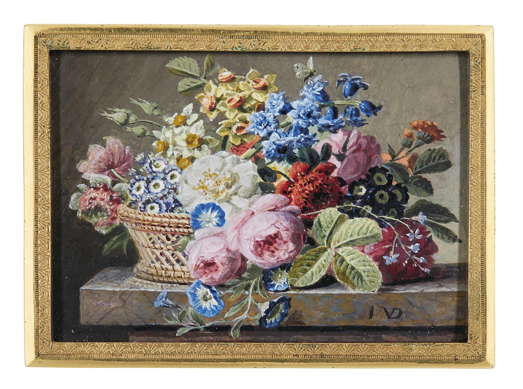 Jan Frans Van Dael - Still Life With Flowers And A Basket, Circa 1810