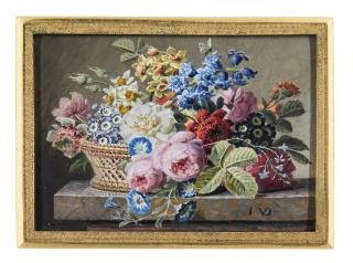 Jan Frans Van Dael - Still Life With Flowers And A Basket, Circa 1810