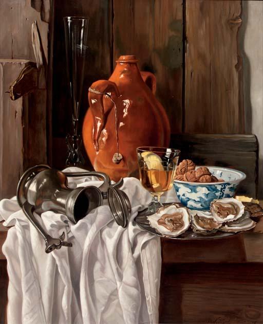 Jan Frederik Johannes Nagtegaal - A still life with oysters