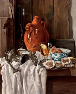 Jan Frederik Johannes Nagtegaal - A still life with oysters