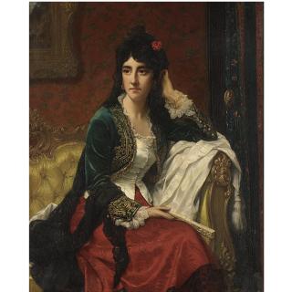 Jan Frederik Pieter Portielje - Belgian Portrait Of A Lady