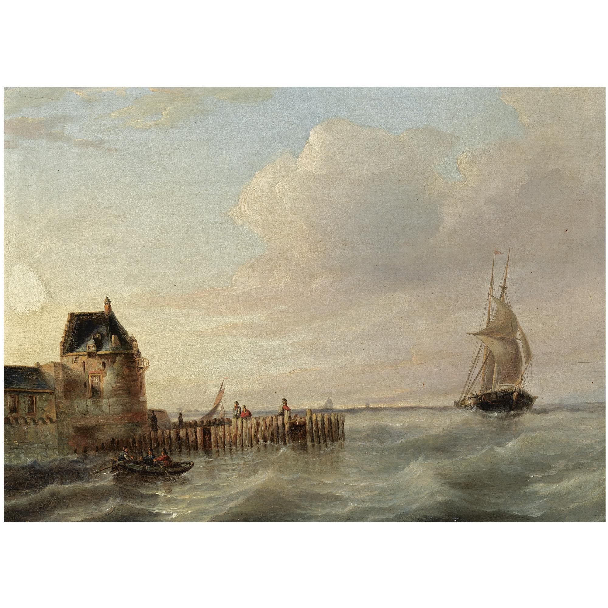 Jan Frederik Schütz - Dutch Approaching The Harbour, Veere