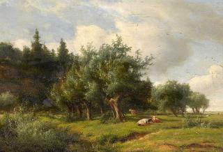 Jan Frederik van Deventer - Weidelandschaft mit Vieh
