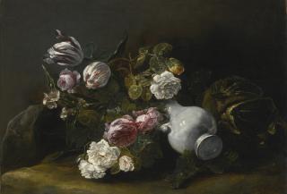 Jan Fyt - Still Life Of Flowers And An Overturned Jug