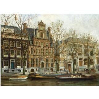 Jan Gerard Smits - Dutch A View On \'Het Huis Met De Hoofden\' At The Keizersgracht, Amsterdam
