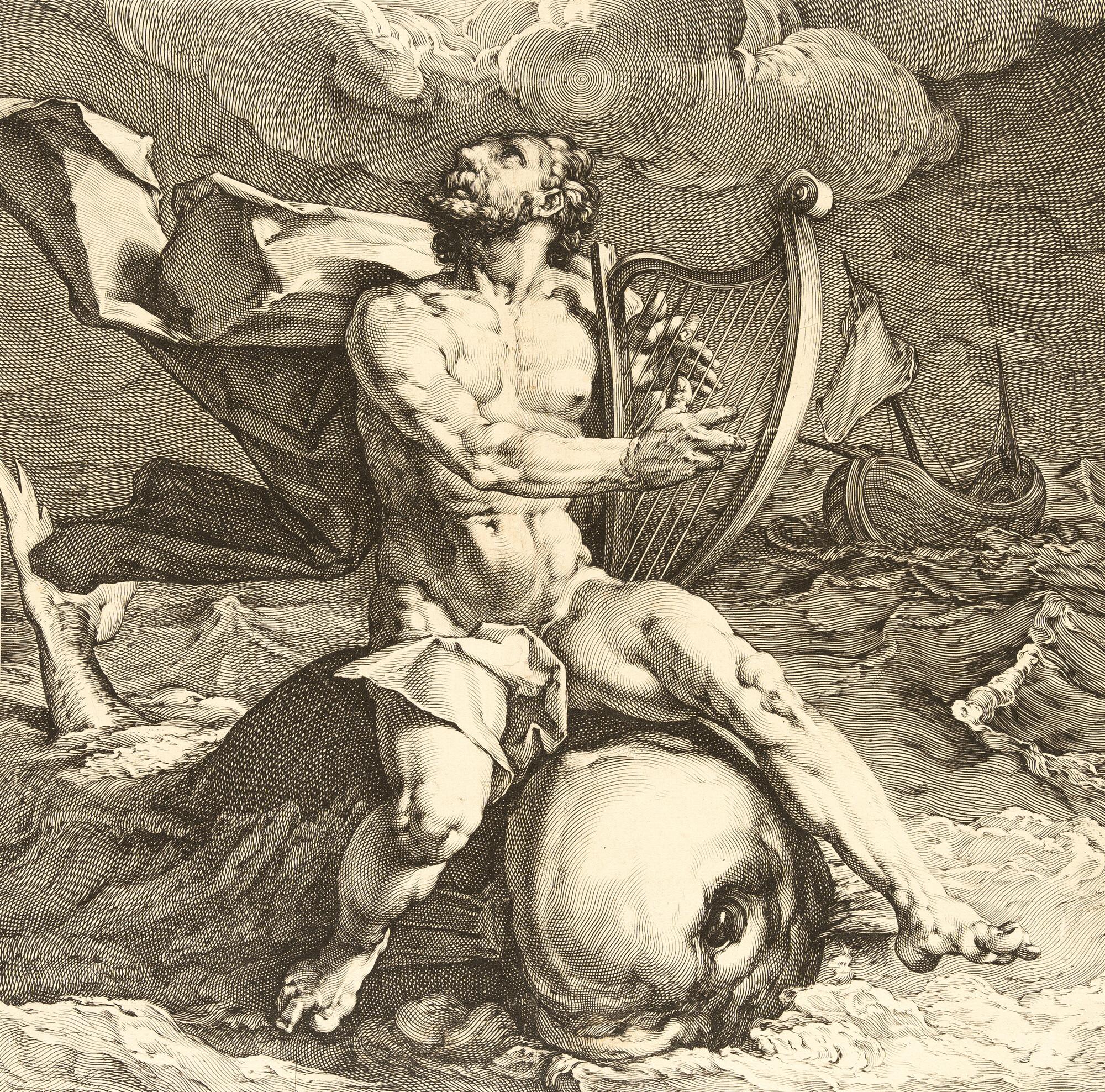 Jan Harmensz. Muller - Arion auf einem Delfin reitend