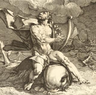 Jan Harmensz. Muller - Arion auf einem Delfin reitend