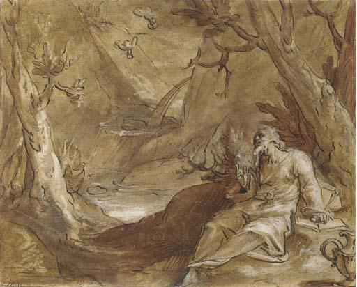 Jan Harmensz. Muller - Le prophète Elie nourri par des corbeaux