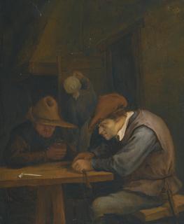 Jan Havicksz. Steen - Peasants Drinking And Cutting Tobacco In An Inn