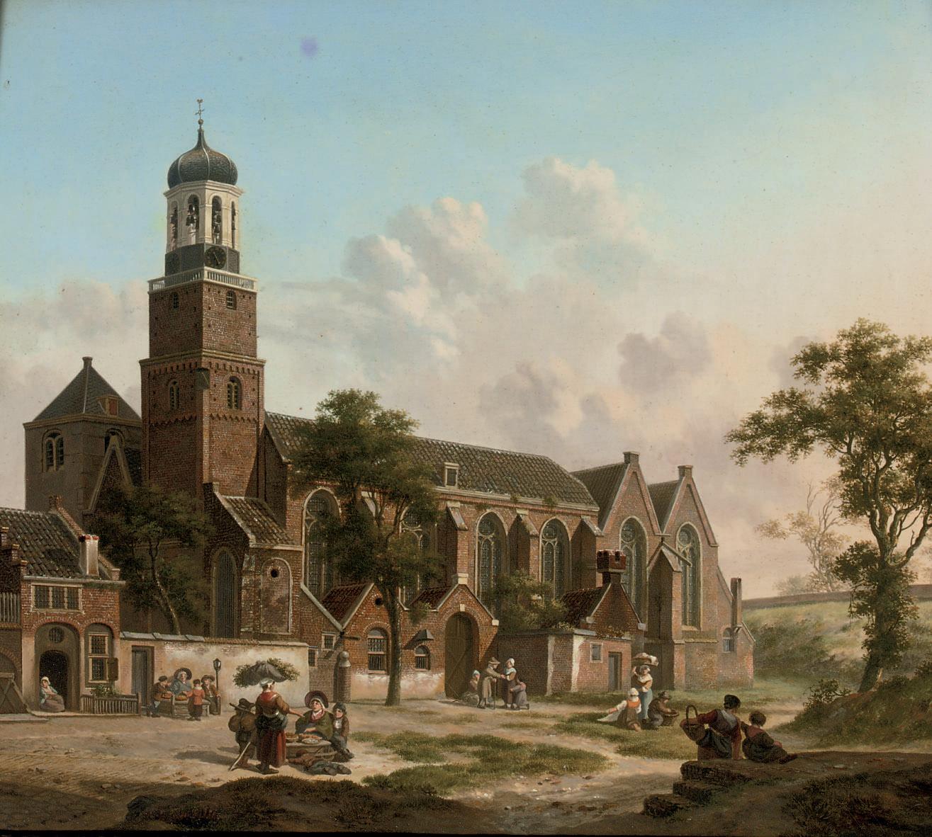 Jan Hendrick Verheijen - Townspeople near the Nicolaïkerk, Utrecht