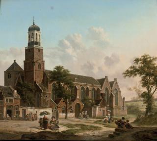 Jan Hendrick Verheijen - Townspeople near the Nicolaïkerk, Utrecht