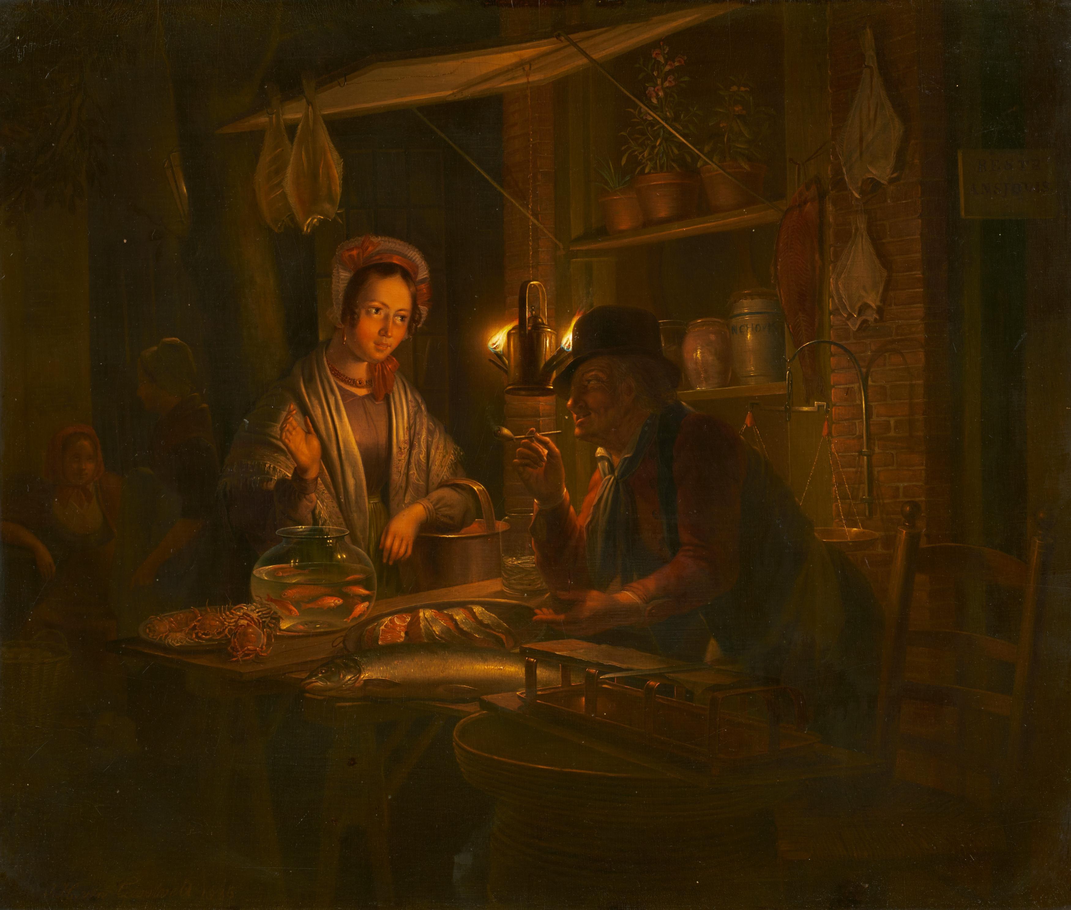 Jan Hendrik van Grootvelt - Nächtlicher Besuch beim Fischhändler.