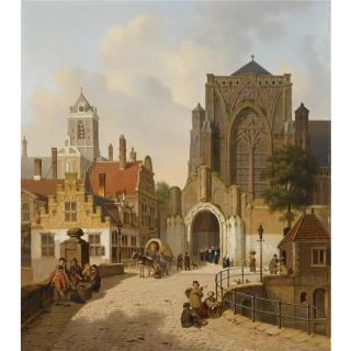 Jan Hendrik Verheijen - Many Figures In A Dutch Town