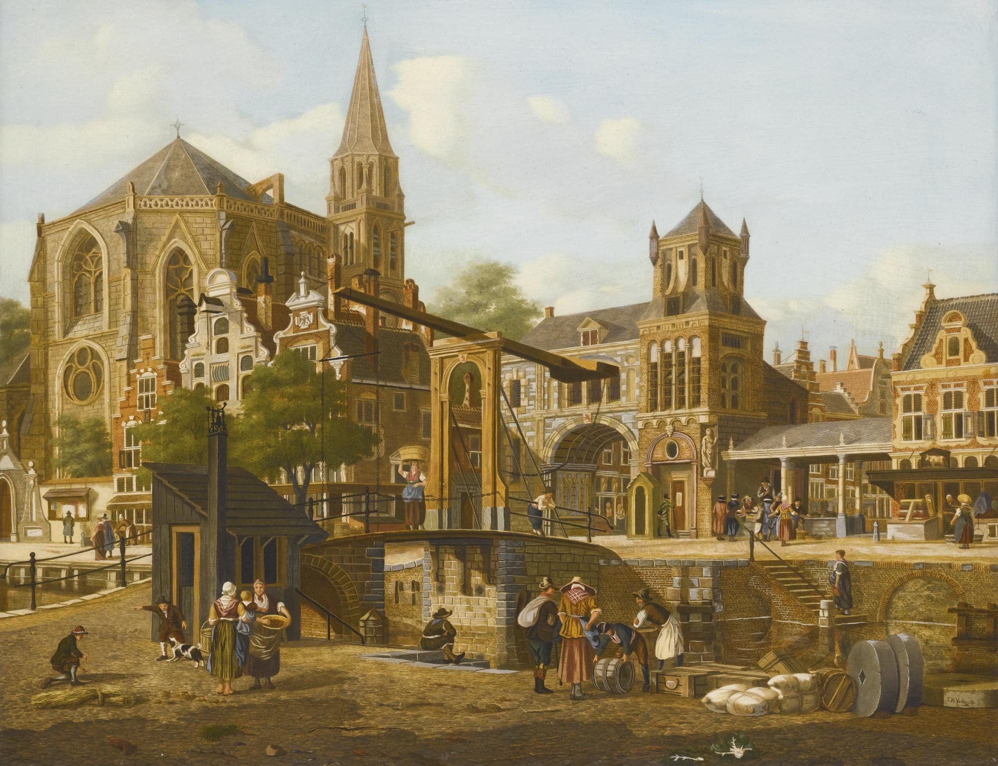 Jan Hendrik Verheijen - Utrecht: The Market Square And Cathedral