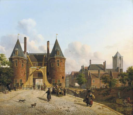 Jan Hendrik Verheyen - View of the Weerdpoort in Utrecht with the St. Jacobskerk in the distance