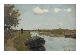 Jan Hendrik Weissenbruch - Along the towpath