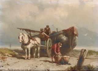 Jan Hermanus Barend Koekkoek - The Meeting On The Beach