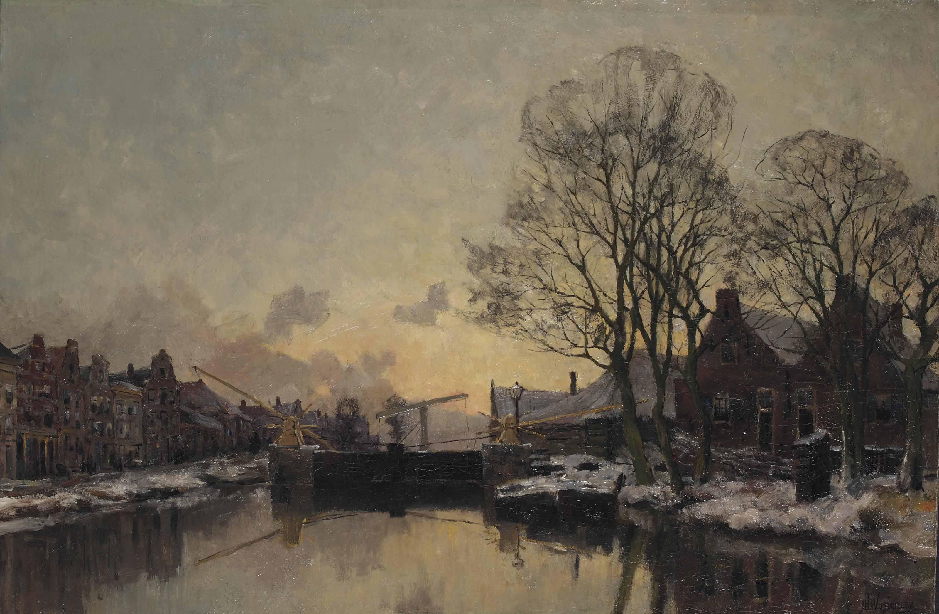Jan Hillebrand Wijsmuller - A late afternoon in winter