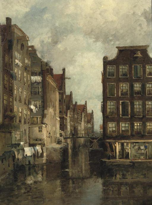 Jan Hillebrand Wijsmuller - A view of the Kolk, Amsterdam