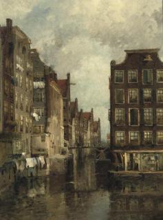 Jan Hillebrand Wijsmuller - A view of the Kolk, Amsterdam