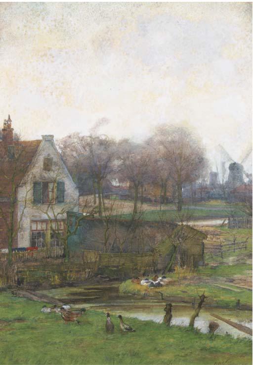 Jan Hillebrand Wijsmuller - On the outskirts of a town