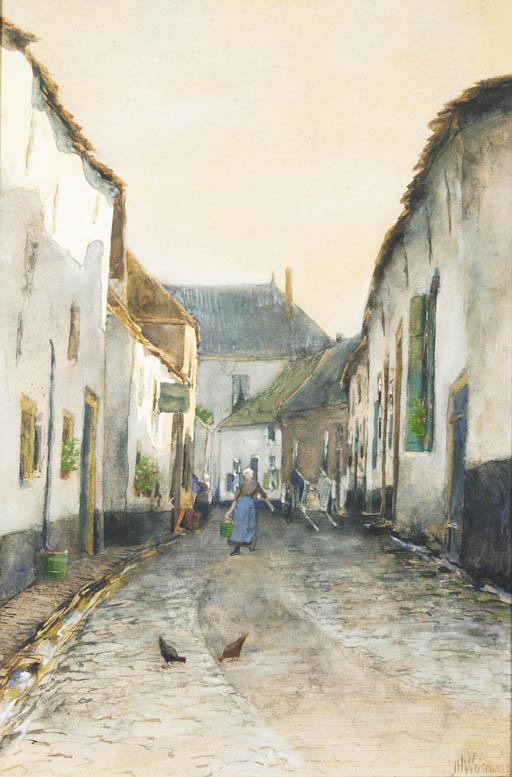 Jan Hillebrand Wijsmuller - Street In A Fishing Village