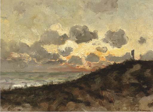 Jan Hillebrand Wijsmuller - The dunes at sunset