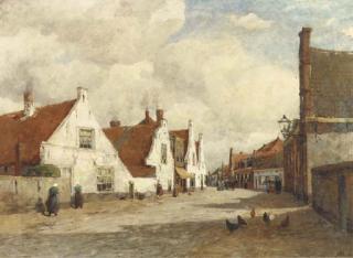 Jan Hillebrand Wijsmuller - Village street in Noordwijk