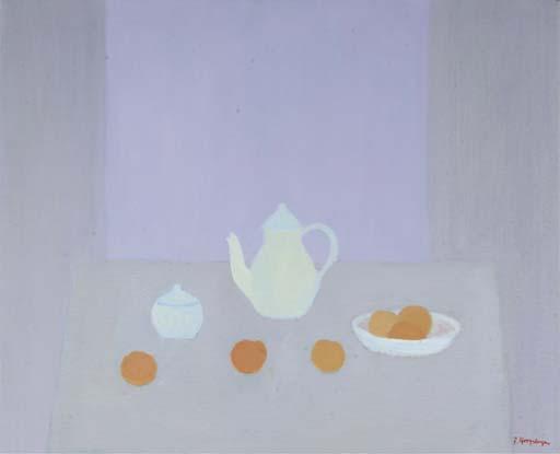 Jan Hoogsteyns - Still life with fruit and a teapot