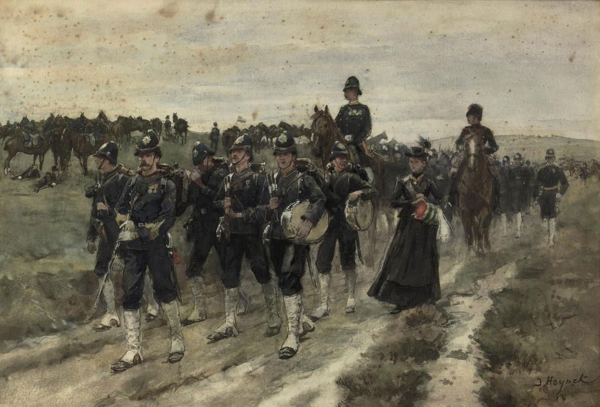 Jan Hoynck van Papendrecht - Dutch military parade with sutler