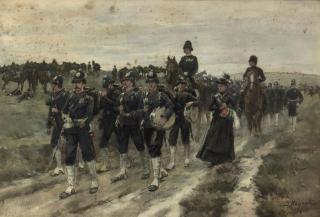 Jan Hoynck van Papendrecht - Dutch military parade with sutler