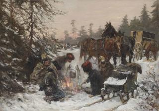 Jan Hoynck van Papendrecht - French cavalerists returning home