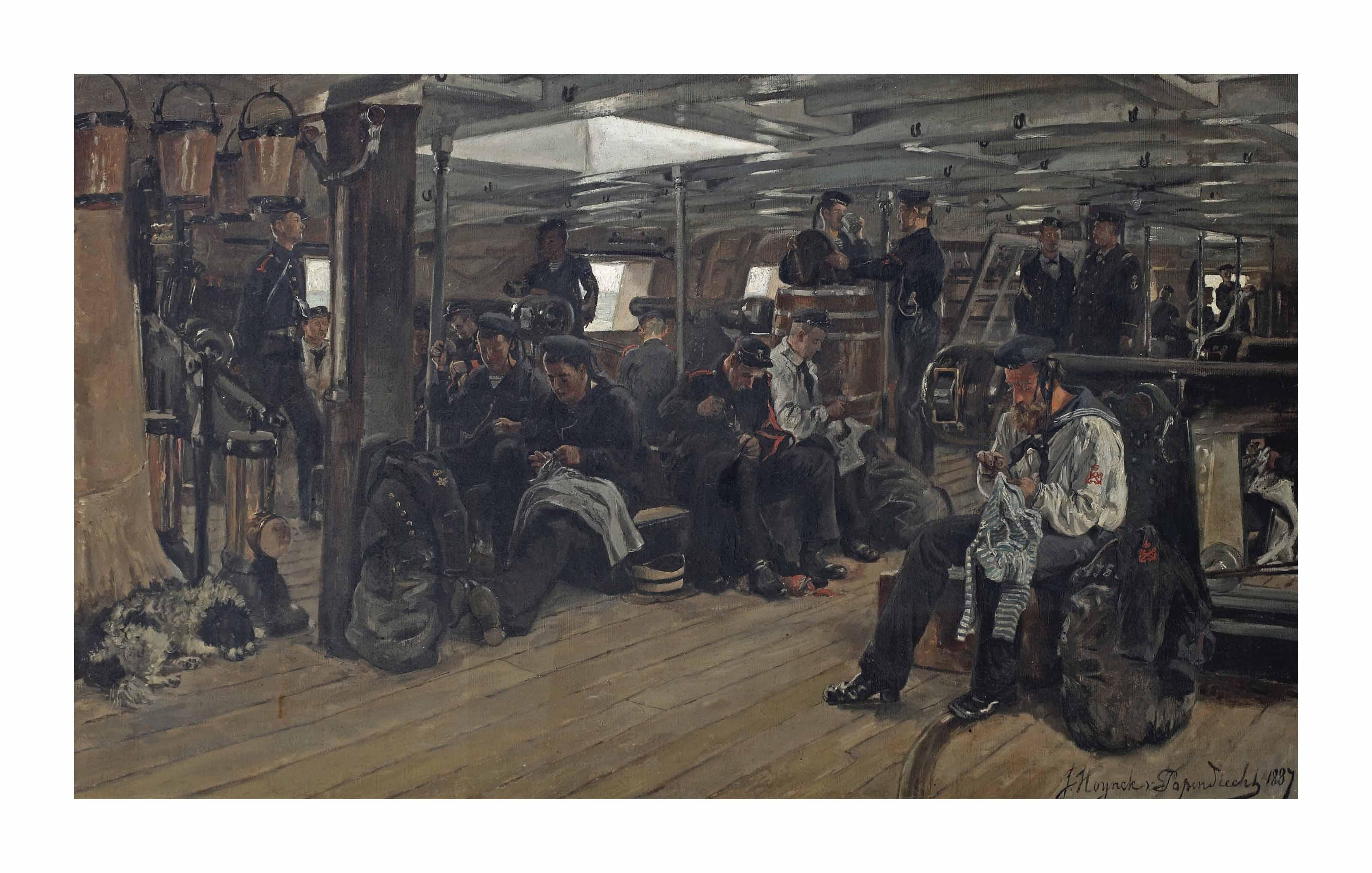 Jan Hoynck Van Papendrecht - Marines aboard the Zr. Ms. artillery command ship \'Het Loo\'