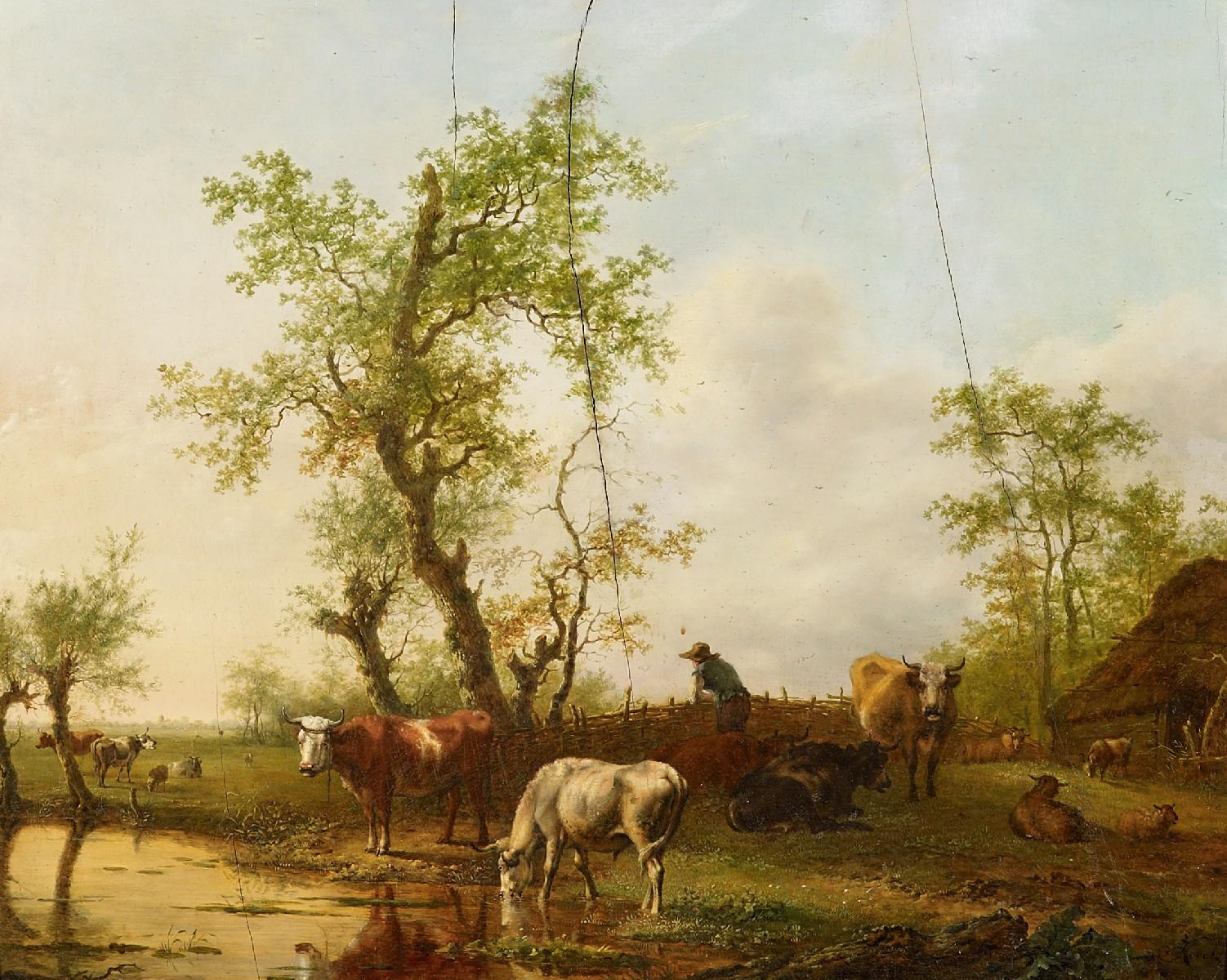 Jan II. Kobell - Lagerndes Vieh am Gehöft