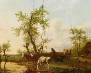 Jan II. Kobell - Lagerndes Vieh am Gehöft