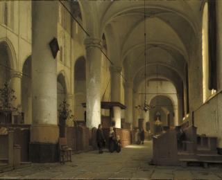 Jan Jacob Schenkel - A sunlit church interior