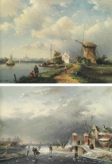 Jan Jacob Spohler - A summer landscape; and A winter landscape